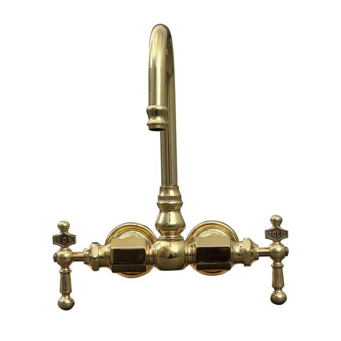 Barclay Tub Filler w/Code Spout Metal Lever Hdles, Polished Brass