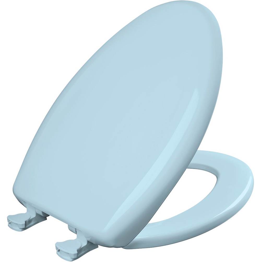 Bemis Elongated Plastic Toilet Seat with WhisperClose with EasyClean & Change Hinge and STA-TITE in Dresden Blue