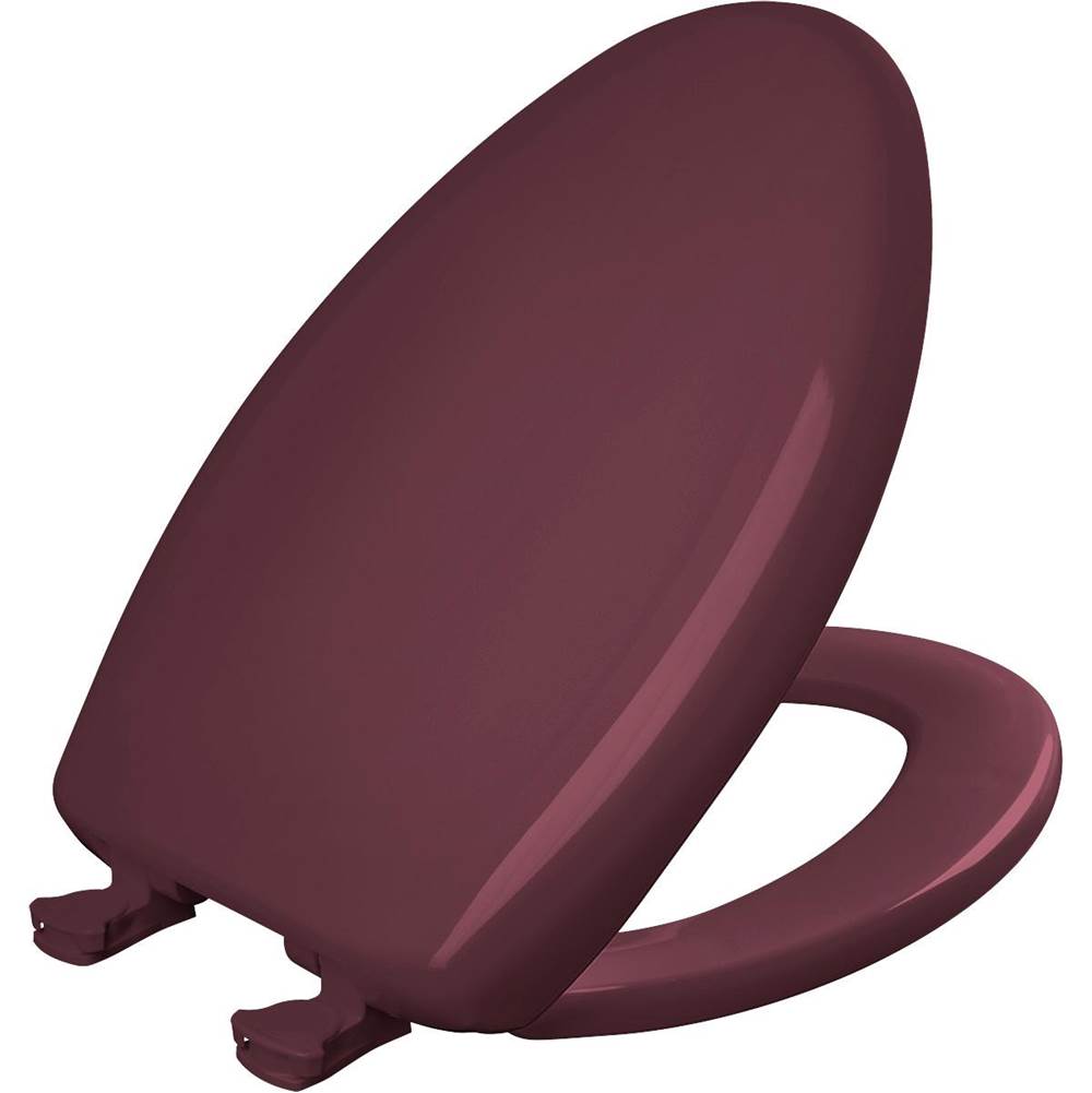 Bemis Elongated Plastic Toilet Seat with WhisperClose with EasyClean & Change Hinge and STA-TITE in Loganberry