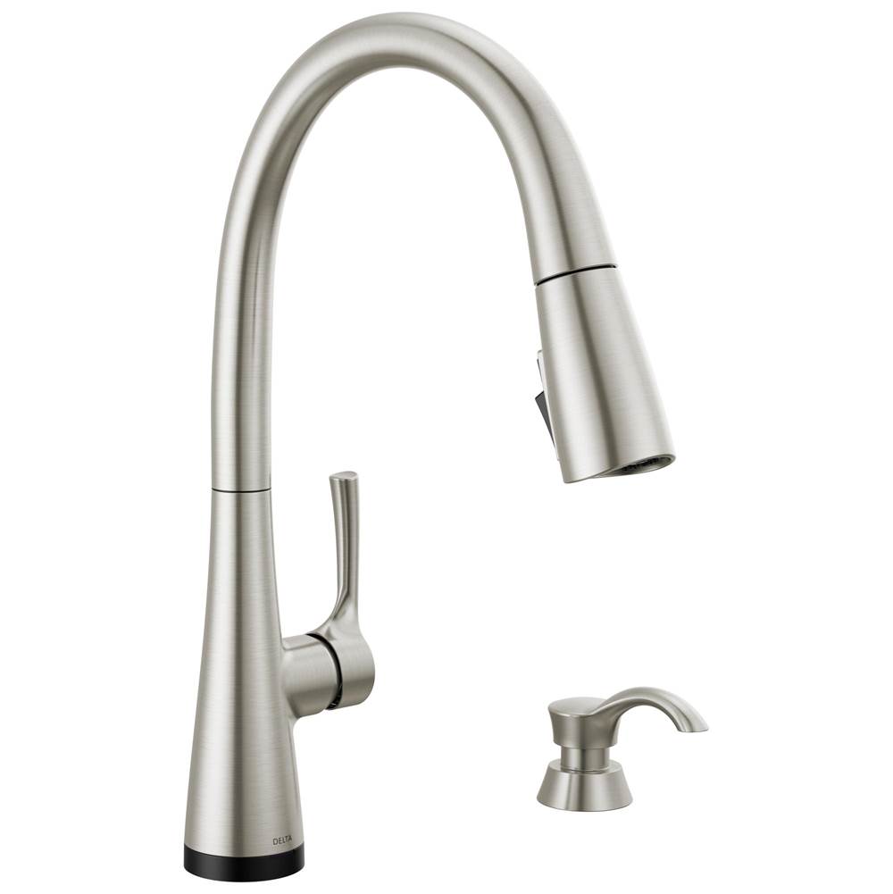Delta Faucet AUBURN™ Single Handle Pull-Down Kitchen Faucet with Soap Dispenser and Touch2O Technology