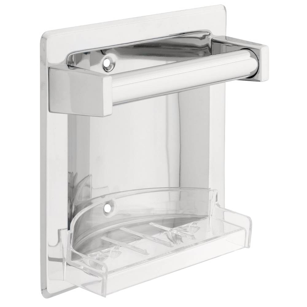 Franklin Brass Futura Recessed Soap Dish with Bar, Polished Chrome