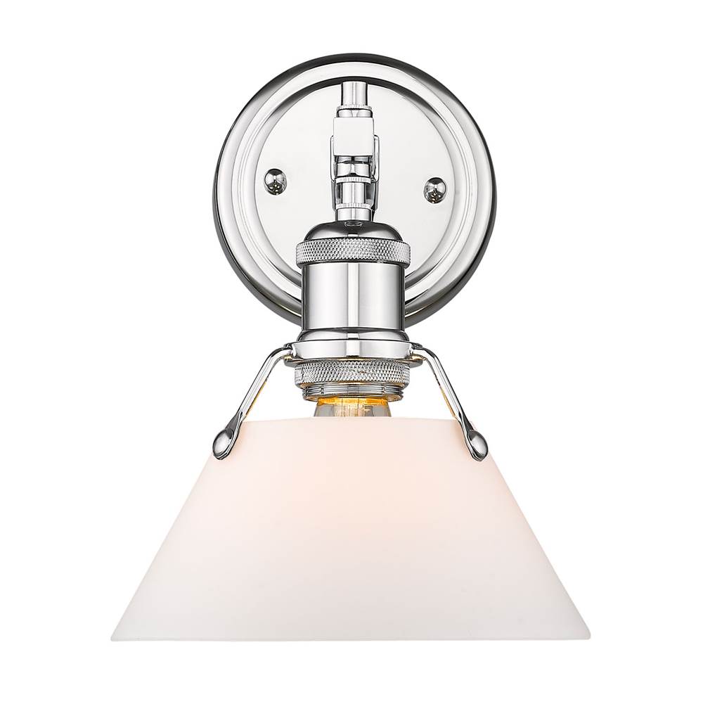 Golden Lighting Orwell CH 1 Light Bath Vanity in Chrome with Opal Glass Shade