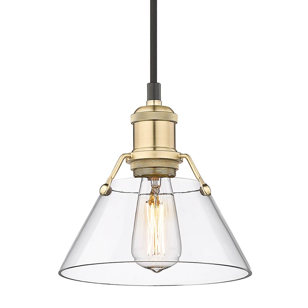 Golden Lighting Orwell BCB Small Pendant in Brushed Champagne Bronze with Clear Glass Shade