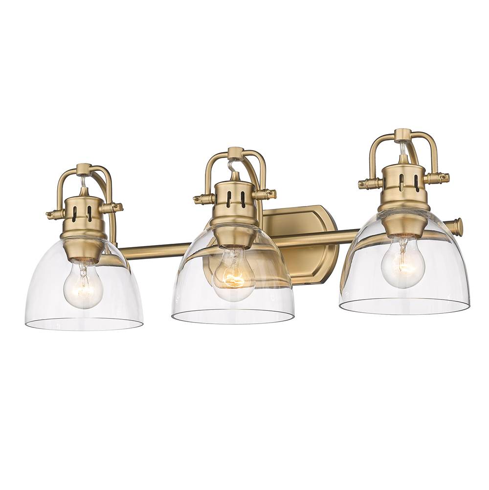 Golden Lighting Duncan BCB 3 Light Bath Vanity in Brushed Champagne Bronze with Clear Glass Shade