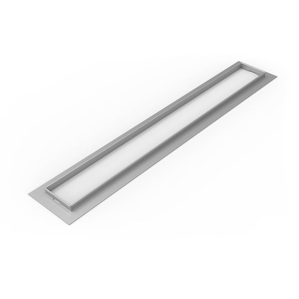 Infinity Drain 30'' Length x 1/2'' Height Clamping Collar in satin stainless for Universal Infinity Drain™