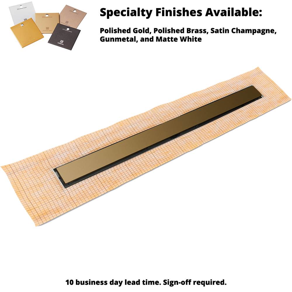 Infinity Drain 32'' FCS Series Complete Kit with 2 1/2'' Solid Grate in Satin Bronze