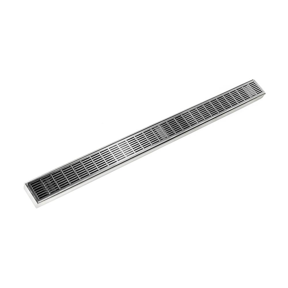 Infinity Drain 60'' FX Series Complete Kit with Perforated Slotted Grate in Polished Stainless