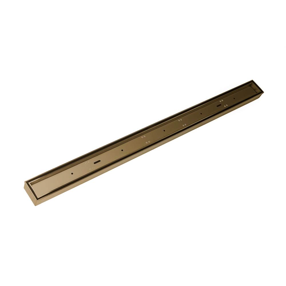 Infinity Drain 24'' FX Low Profile Series Complete Kit with Tile Insert Frame in Satin Bronze
