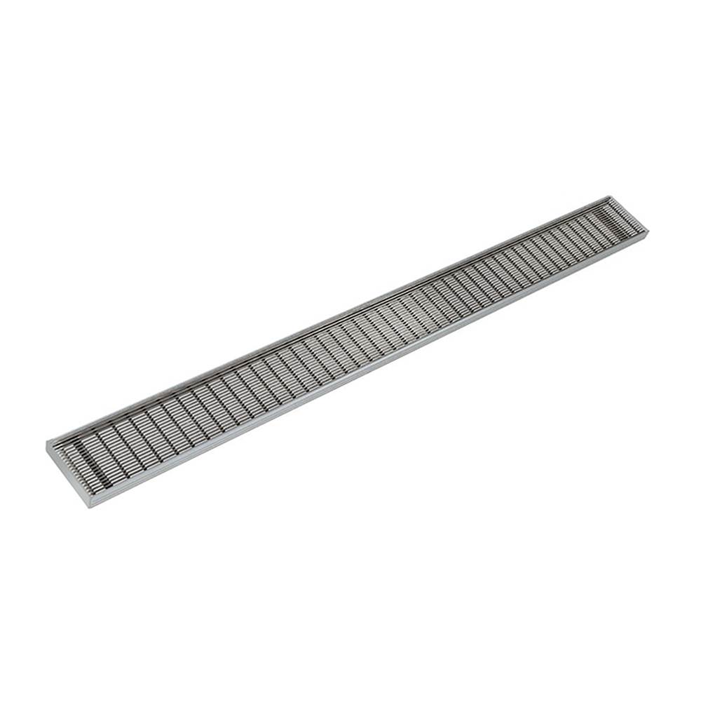 Infinity Drain 96'' S-PVC Series Complete Kit with 4'' Wedge Wire Grate in Satin Stainless