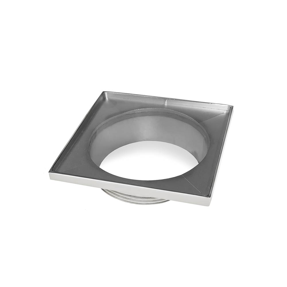 Infinity Drain 5'' x 5'' Stainless Steel 4” Throat only in Satin Stainless