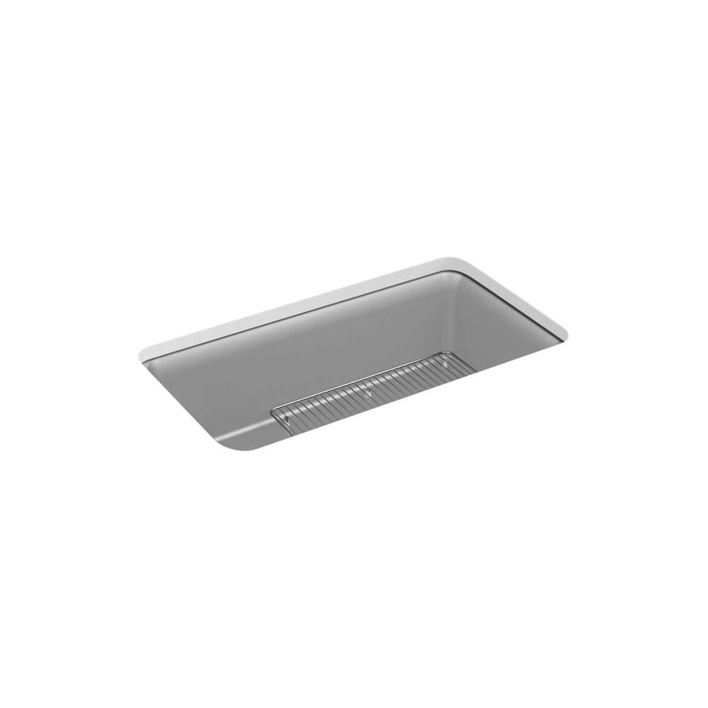 Kohler Cairn® 33-1/2'' x 18-5/16'' x 10-1/8'' Neoroc® undermount single-bowl kitchen sink with rack