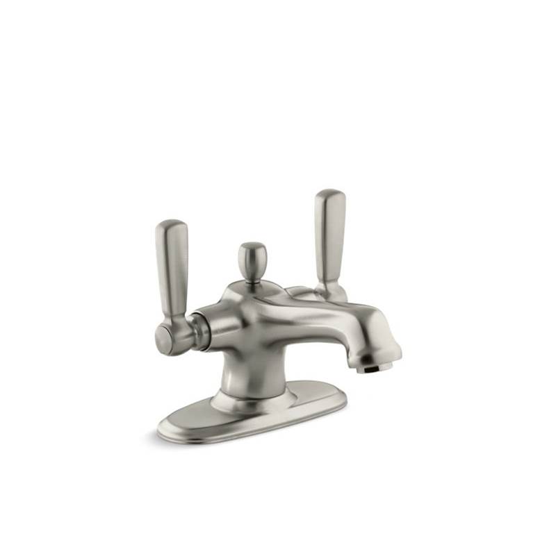 Kohler Bancroft® Monoblock single-hole bathroom sink faucet with escutcheon and metal lever handles