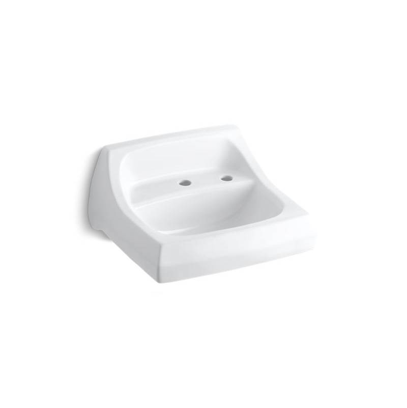 Kohler Kingston™ 21-1/4'' x 18-1/8'' wall-mount/concealed arm carrier bathroom sink with single faucet hole and right-hand soap dispenser hole