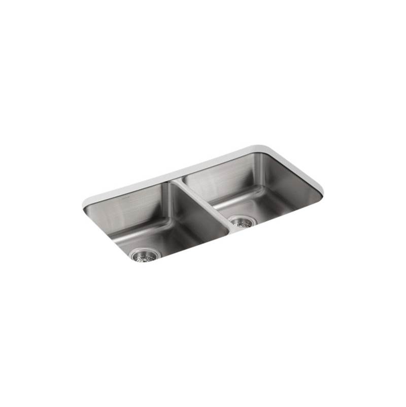 Kohler Undertone® 31-1/2'' x 18'' x 7-3/4'' Undermount double-equal kitchen sink