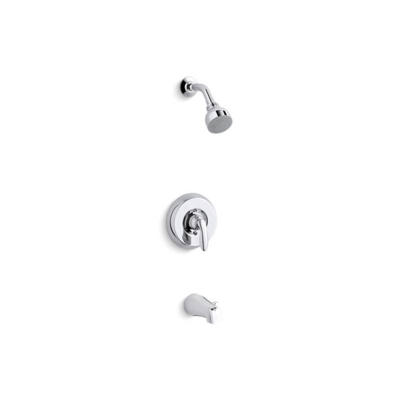 Kohler Coralais® Rite-Temp(R) bath and shower valve trim with lever handle, slip-fit spout and 2.5 gpm showerhead