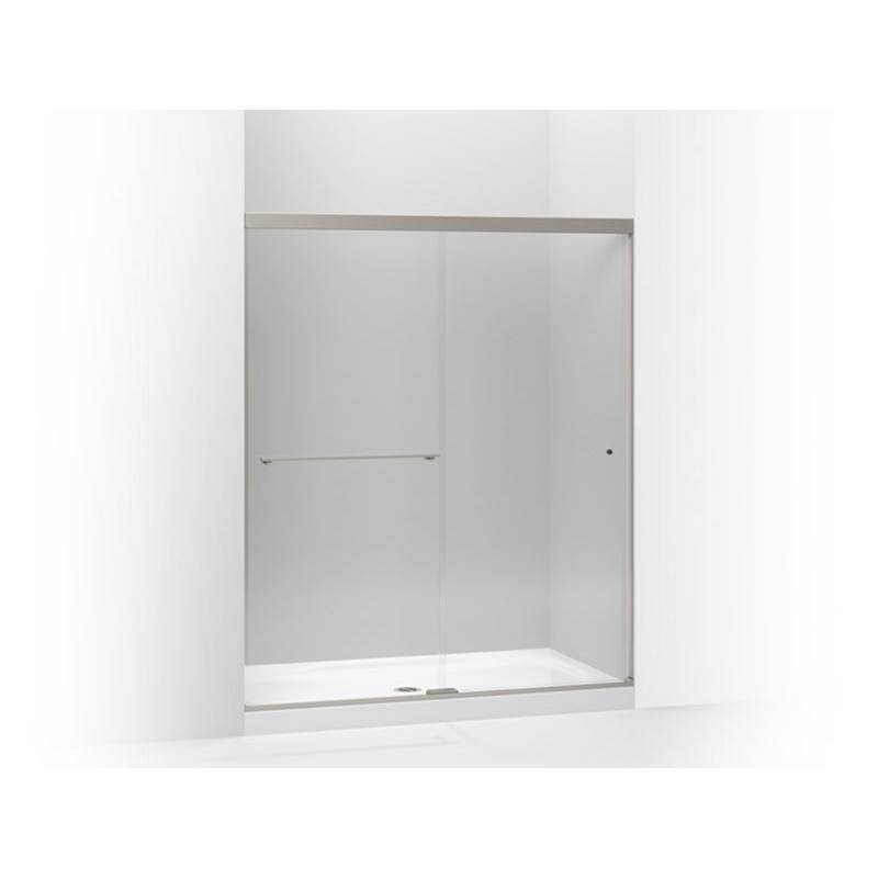 Kohler Revel® Sliding shower door, 70'' H x 56-5/8 - 59-5/8'' W, with 5/16'' thick Crystal Clear glass