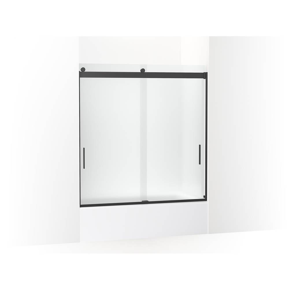 Kohler Levity® Sliding bath door, 62'' H x 56-5/8 - 59-5/8'' W, with 1/4'' thick Frosted glass