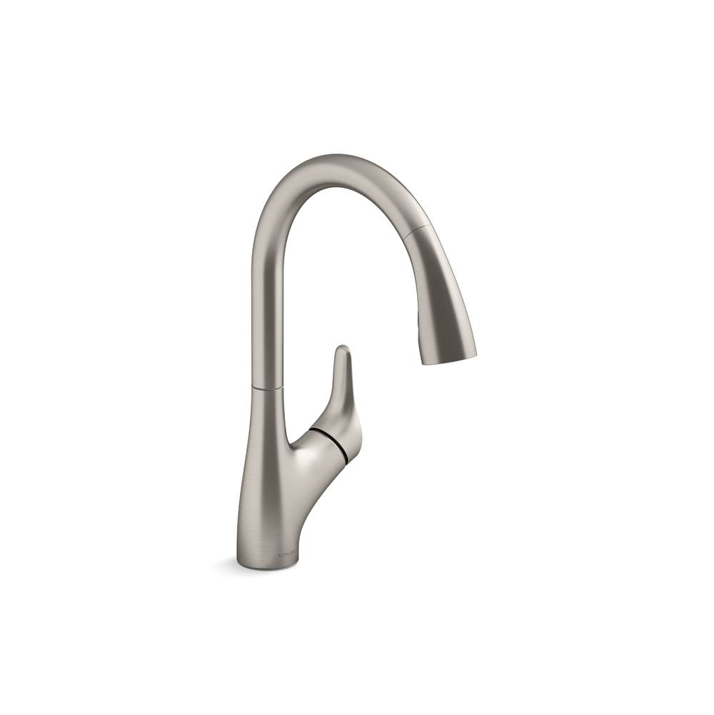 Kohler Rival Pull-down kitchen sink faucet with two-function sprayhead