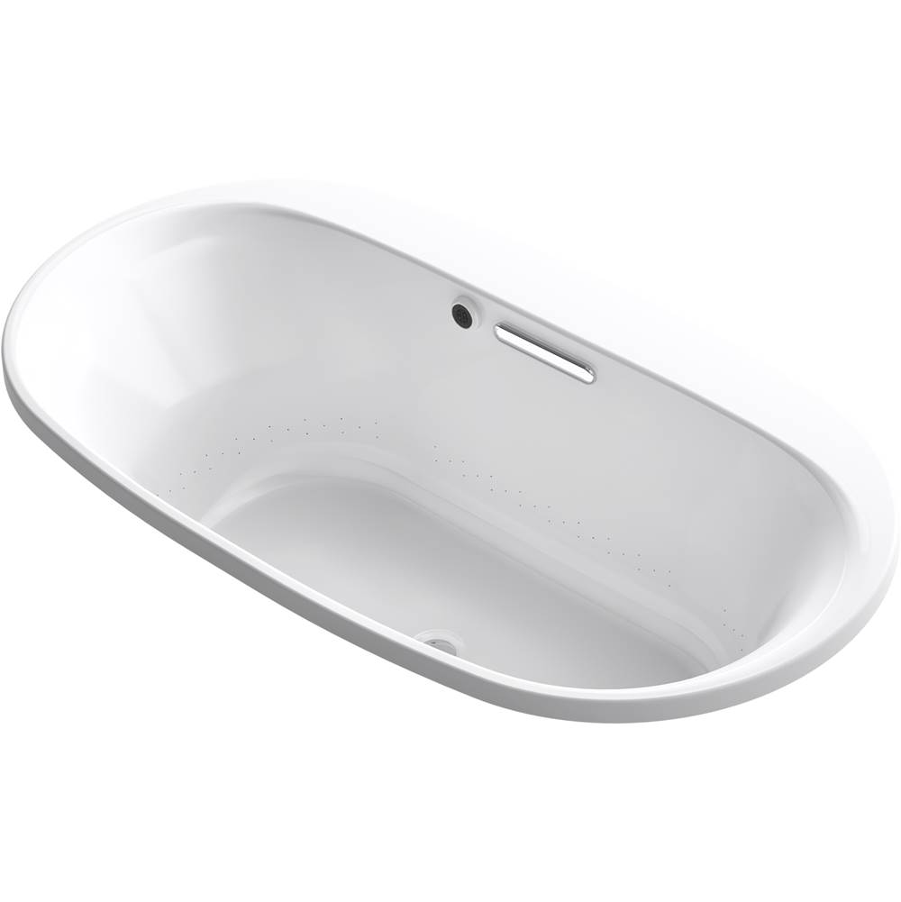 Kohler Underscore® Oval 66'' x 36'' Heated BubbleMassage™ air bath with center drain