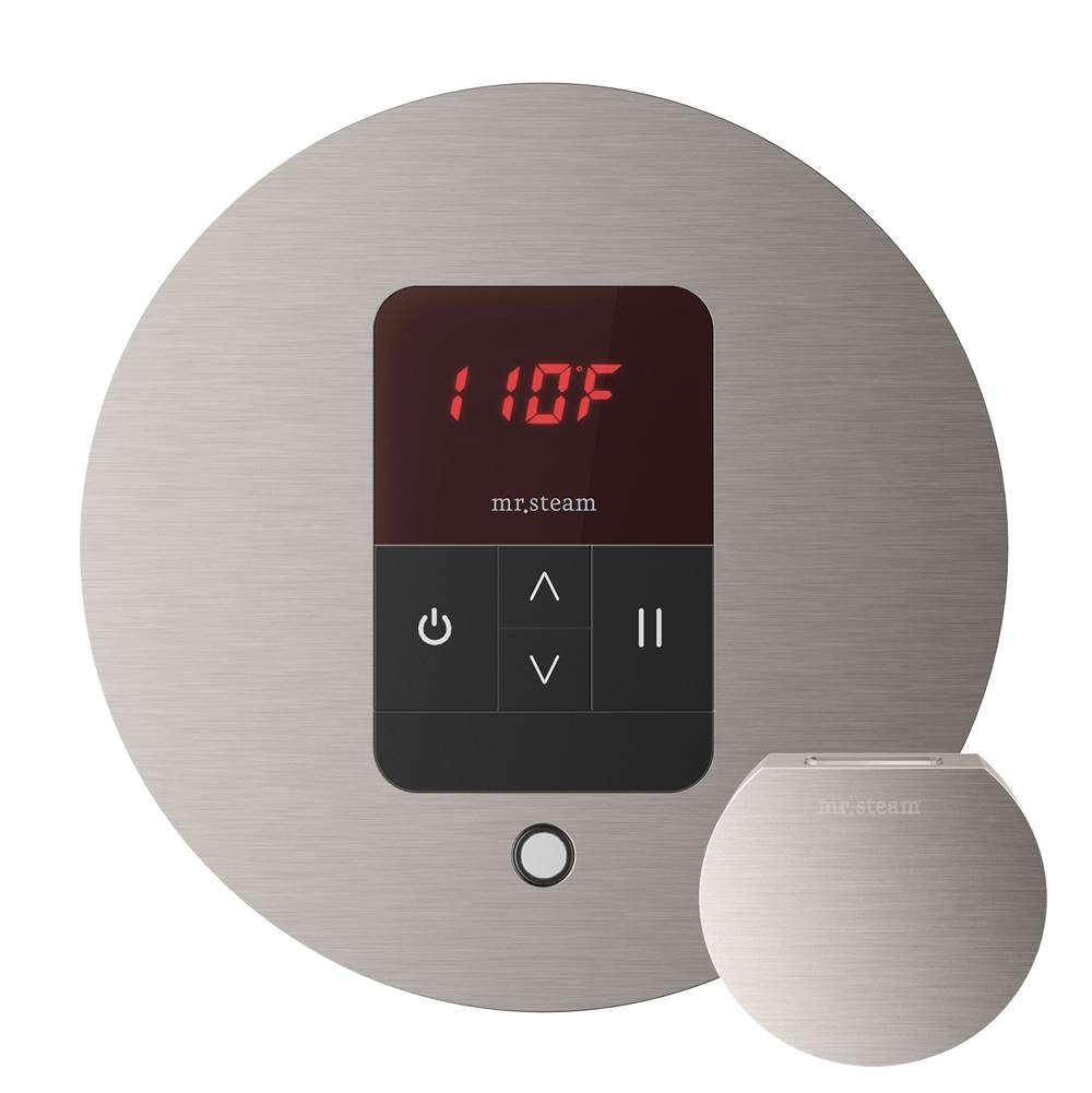 Mr. Steam iTempo Steam Shower Control and Aroma Designer SteamHead in Round Brushed Nickel