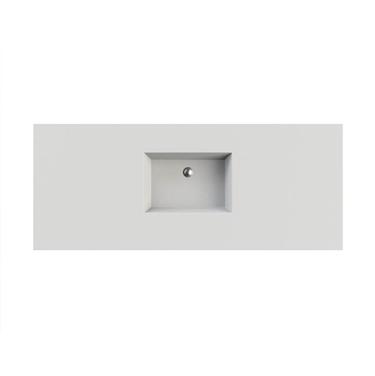 MTI Baths Petra 2 Sculpturestone Counter Sink Double Bowl Up To 43''- Gloss White