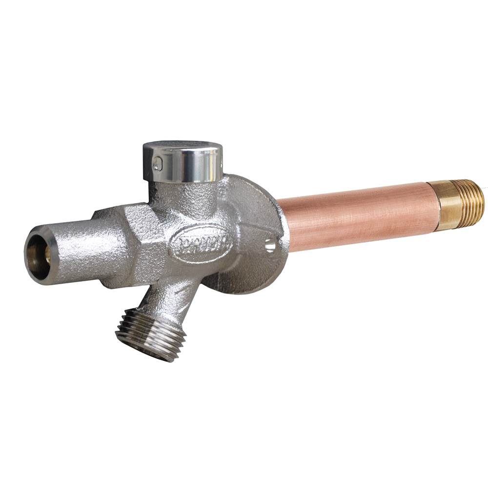 Prier Products P-264D 6'' Quarter Turn - Loose Key - Anti-Siphon Wall Hydrant - 1/2''Mptx1/2''Swt