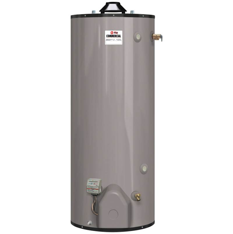 Rheem Medium duty gas commercial water heaters feature a compact design for greater installation flexibility in tight retrofit applications