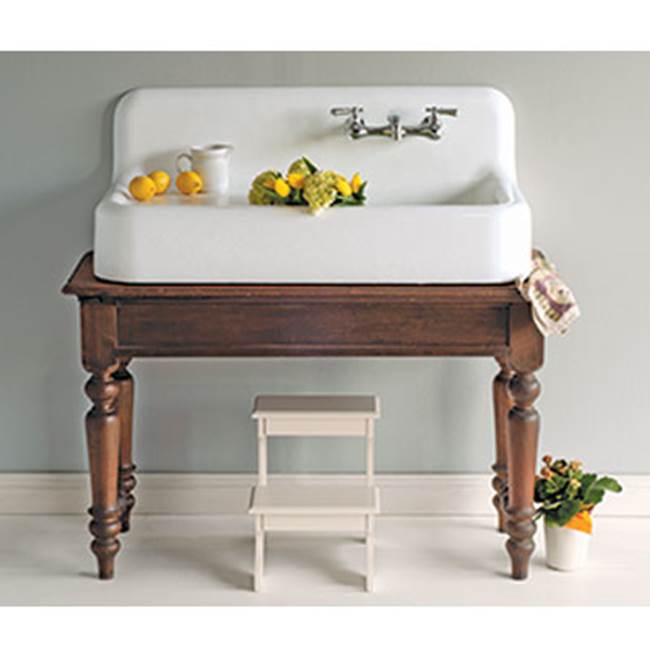 Strom Living Kitchen Sinks Cast Iron Farmhouse Single Lefthand Drainboard Sink