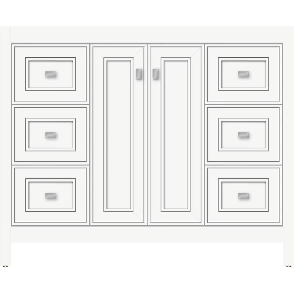 Strasser Woodenworks 42 X 18.5 X 34.5 Alki View Vanity Deco Miter Sat White Sb