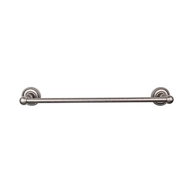 Top Knobs Edwardian Bath Towel Bar 30 In. Single - Rope Backplate Antique Pewter