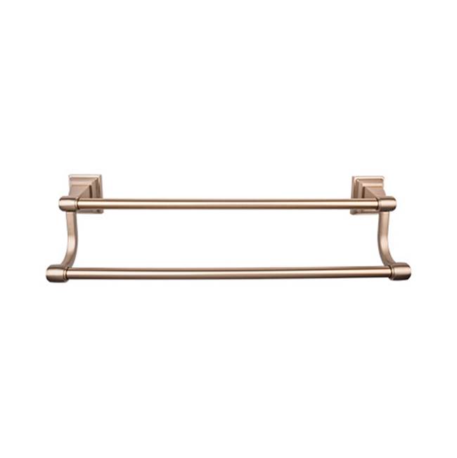 Top Knobs Stratton Bath Towel Bar 24 Inch Double Brushed Bronze