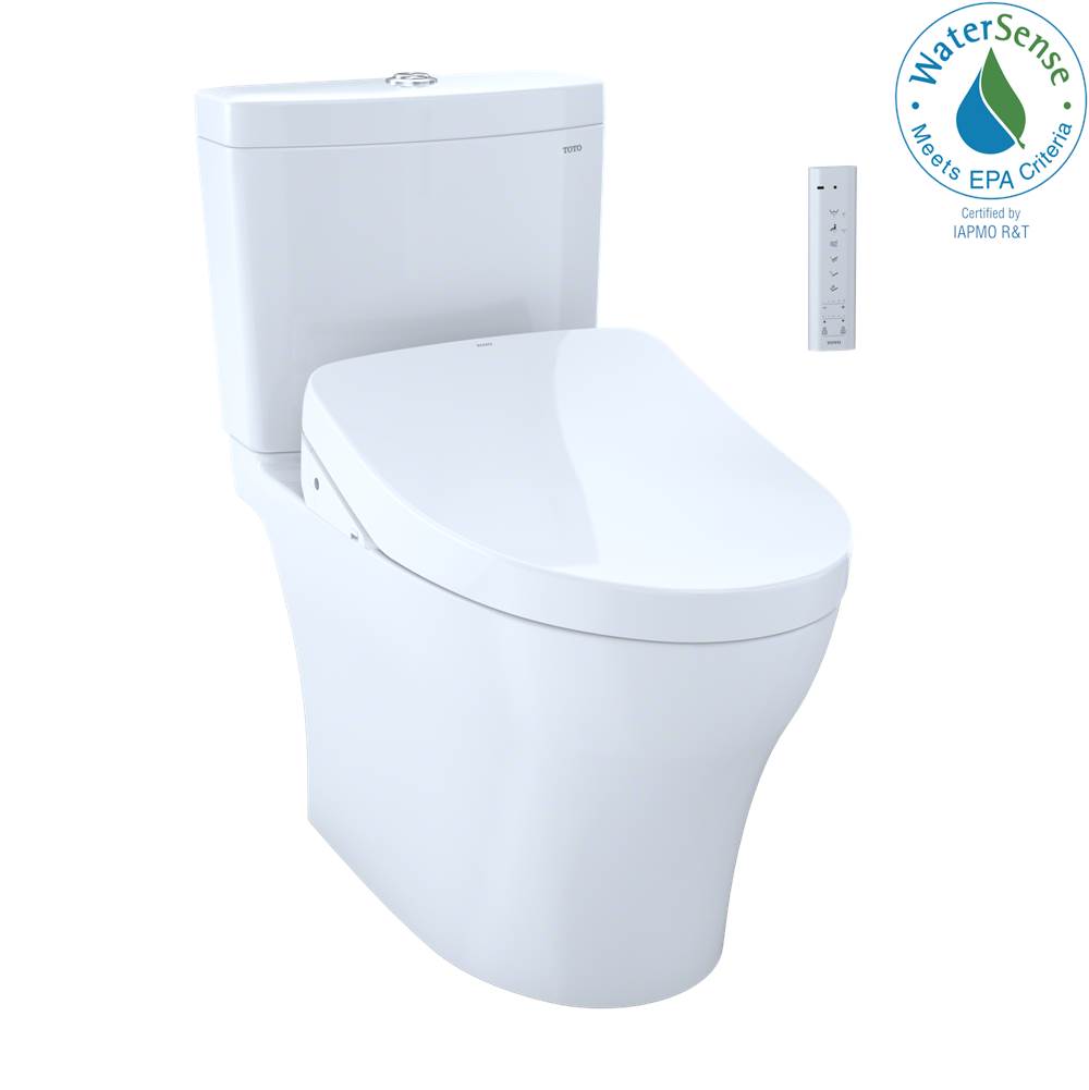 TOTO Toto Washlet®+  Aquia Iv Two-Piece Elongated Dual Flush 1.28 And 0.9 Gpf Toilet And With Auto Flush S550E Bidet Seat, Cotton White