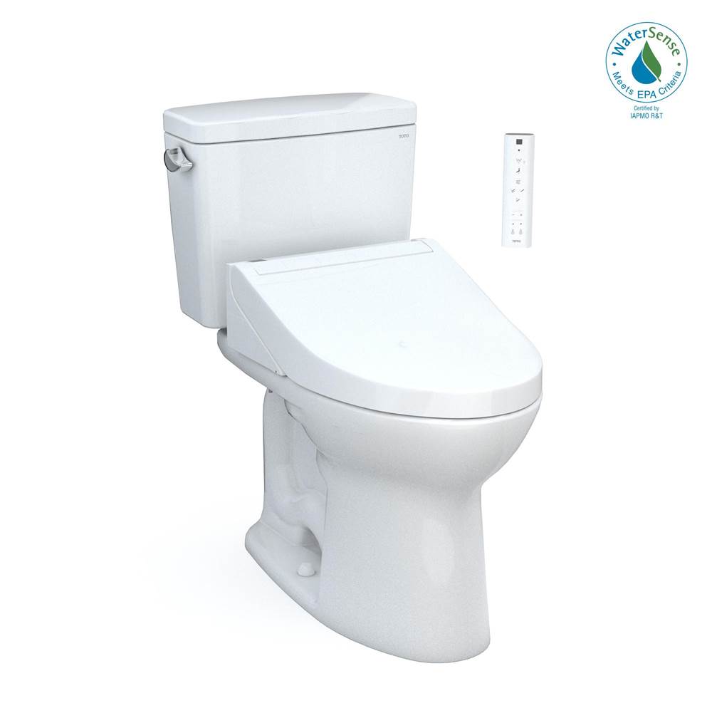 TOTO Toto® Drake® Washlet®+ Two-Piece Elongated 1.28 Gpf Universal Height Tornado Flush® Toilet With C5 Bidet Seat, Cotton White