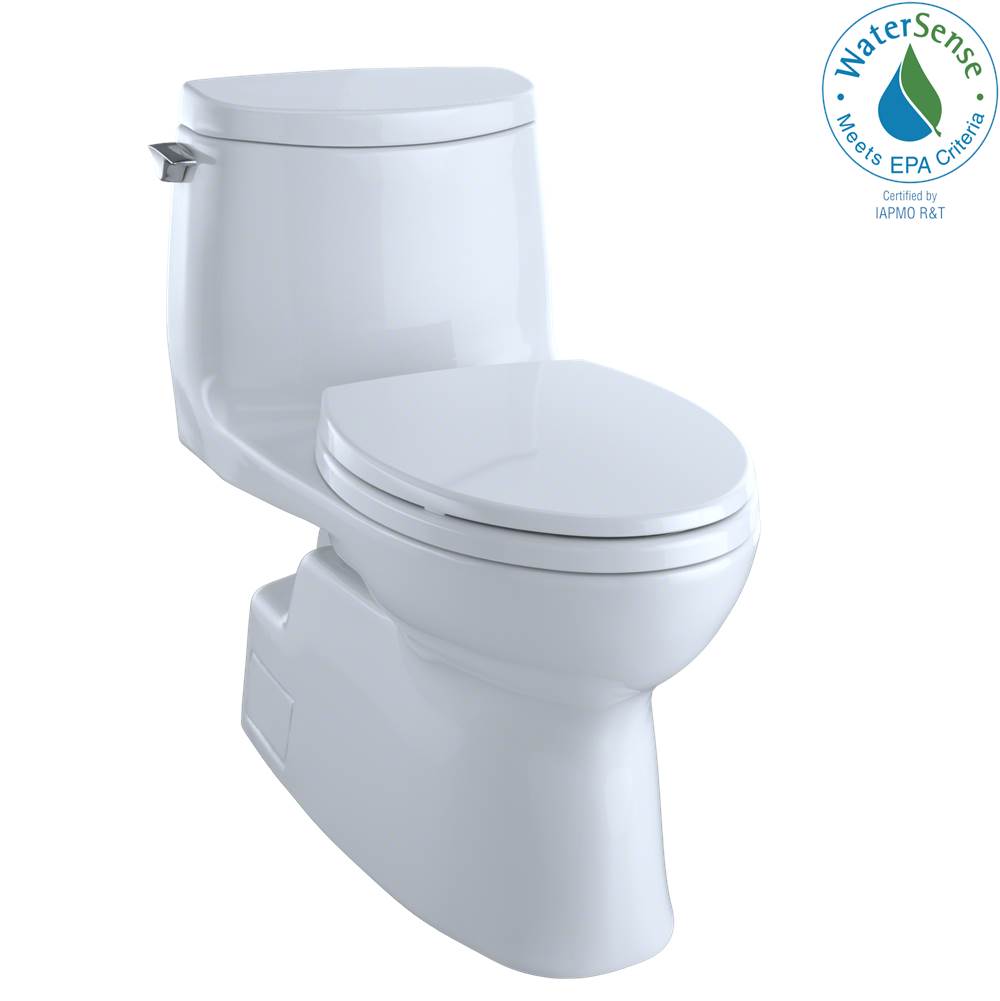 TOTO Carlyle® II 1G® One-Piece Elongated 1.0 GPF Universal Height Skirted Toilet with CEFIONTECT, Cotton White