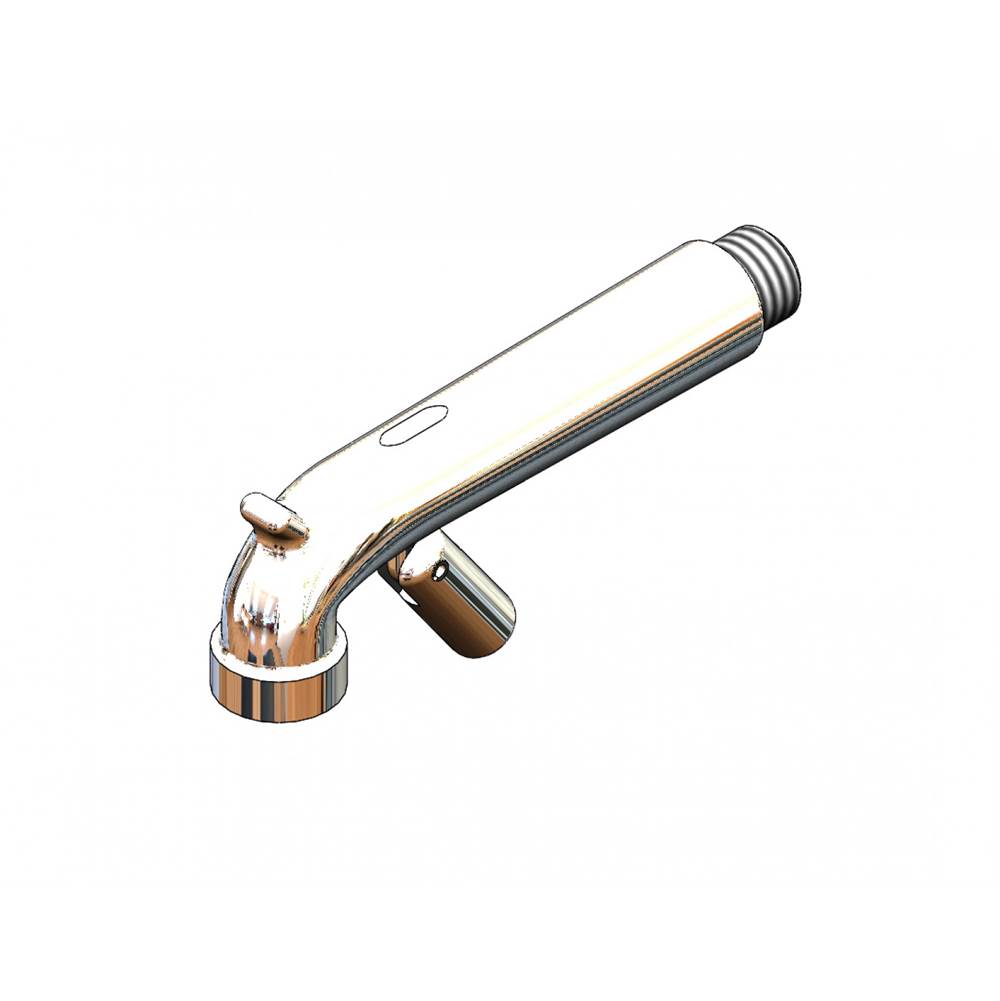 T&S Brass Plain End Spout Assembly, Polished Chrome w/ Bottom Mount, Clevis, Roll Pin