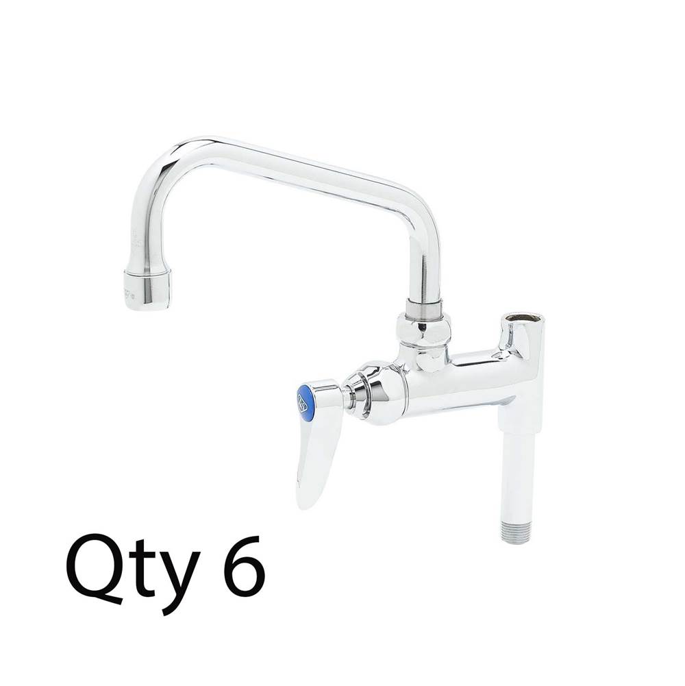 T&S Brass Add-On Faucet, 6'' Nozzle, Lever Handle (Qty. 6)