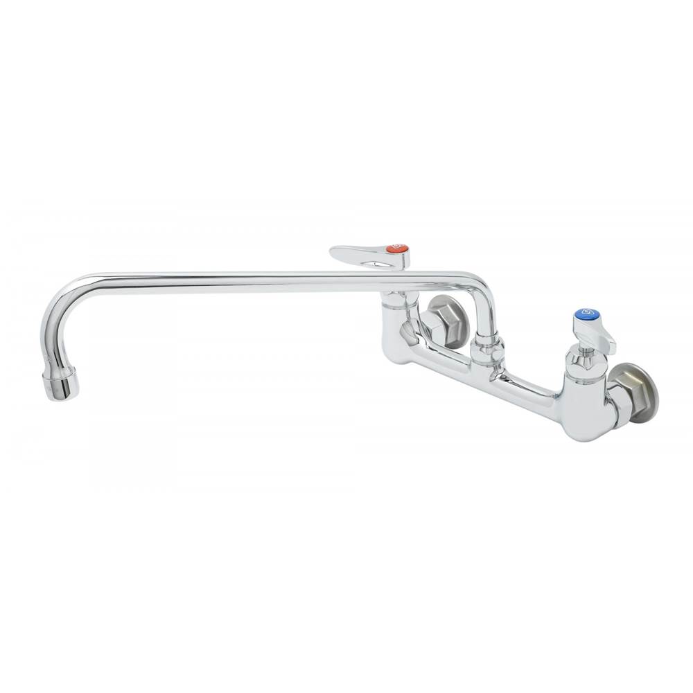 T&S Brass Mixing Faucet, 8'' Wall Mount, Cerama Cartridges, 12'' Swing Nozzle w/ 2.2 GPM VR Aerator