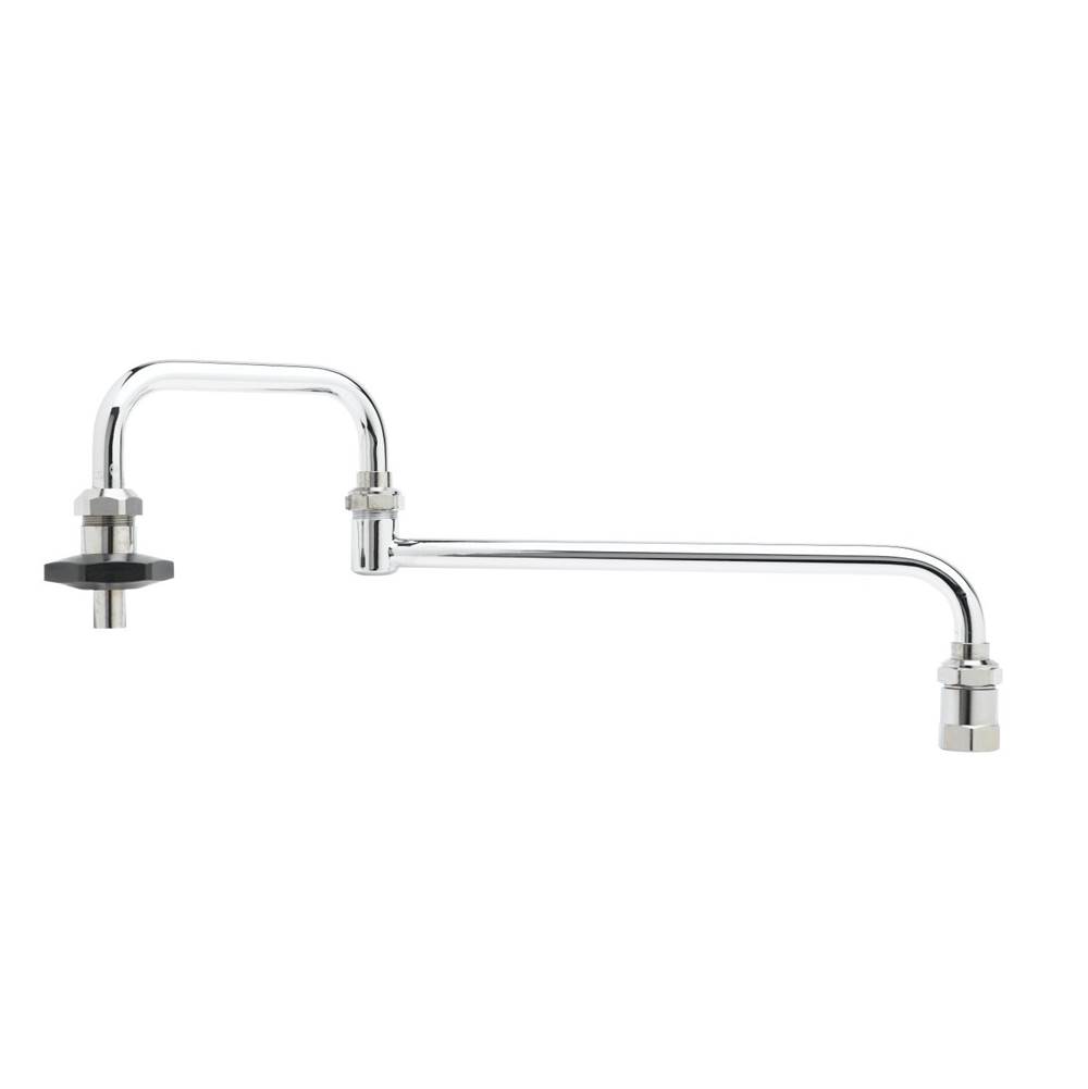 T&S Brass Pot Filler, Deck Mount, 24'' Double Joint Nozzle, 1/2'' NPT Inlet, Insulated On-Off Control