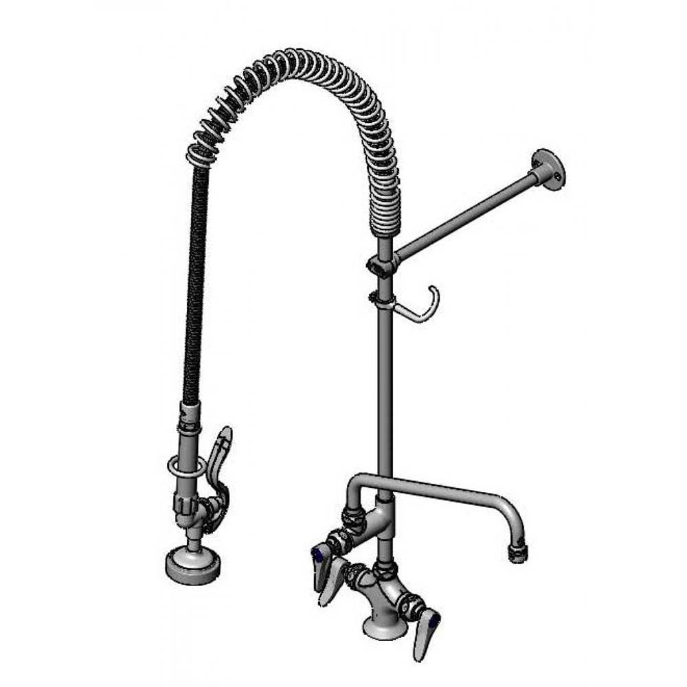 T&S Brass Base Faucet, Built-In Spring Checks, Single Hole Base, Flexible Connector Hoses